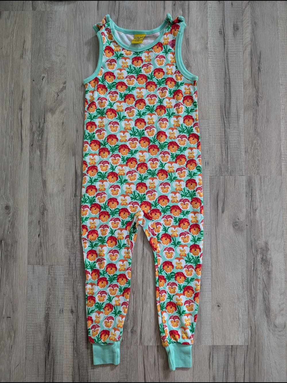 DUNS Sweden Floral Tank Jumpsuit Romper, 5T (V9)